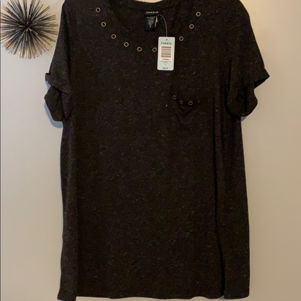 NWT Torrid Tee with metal detail, Size 2